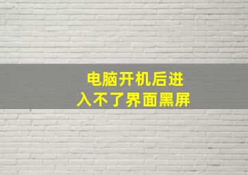 电脑开机后进入不了界面黑屏