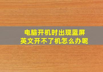 电脑开机时出现蓝屏英文开不了机怎么办呢