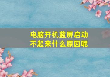 电脑开机蓝屏启动不起来什么原因呢