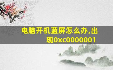 电脑开机蓝屏怎么办,出现0xc0000001