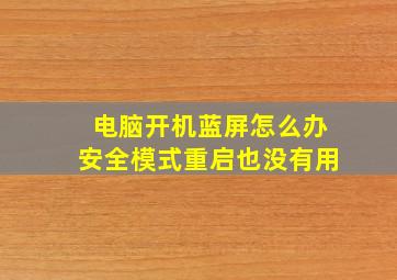 电脑开机蓝屏怎么办安全模式重启也没有用