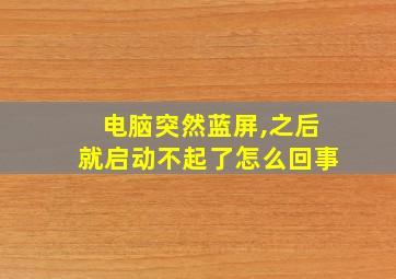 电脑突然蓝屏,之后就启动不起了怎么回事