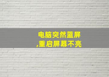 电脑突然蓝屏,重启屏幕不亮