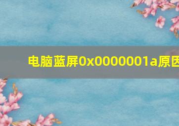 电脑蓝屏0x0000001a原因