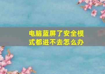 电脑蓝屏了安全模式都进不去怎么办