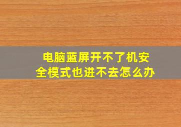 电脑蓝屏开不了机安全模式也进不去怎么办