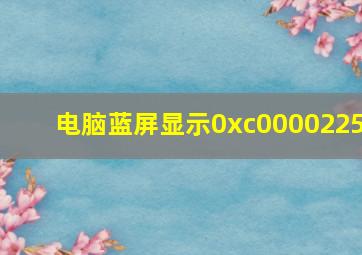 电脑蓝屏显示0xc0000225