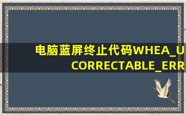 电脑蓝屏终止代码WHEA_UNCORRECTABLE_ERROR