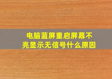 电脑蓝屏重启屏幕不亮显示无信号什么原因