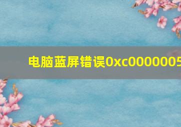 电脑蓝屏错误0xc0000005