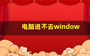 电脑进不去window