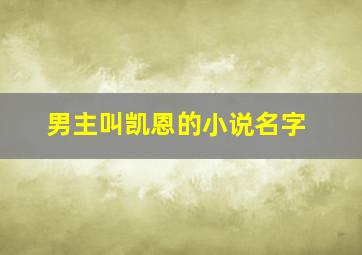 男主叫凯恩的小说名字