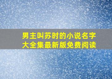 男主叫苏时的小说名字大全集最新版免费阅读