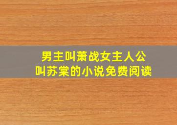 男主叫萧战女主人公叫苏棠的小说免费阅读