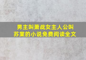 男主叫萧战女主人公叫苏棠的小说免费阅读全文