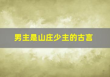 男主是山庄少主的古言