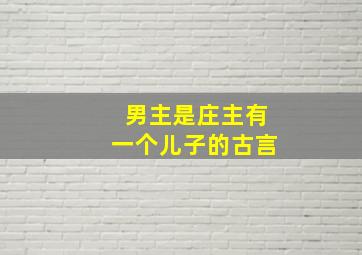 男主是庄主有一个儿子的古言