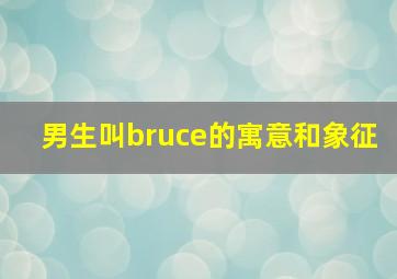 男生叫bruce的寓意和象征