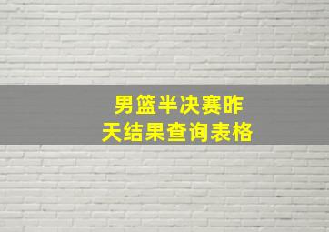 男篮半决赛昨天结果查询表格