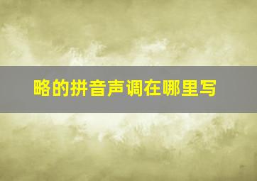 略的拼音声调在哪里写