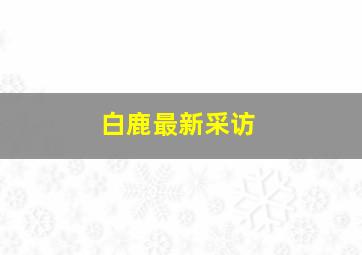 白鹿最新采访