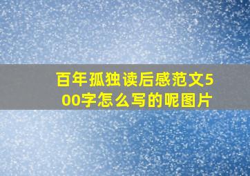 百年孤独读后感范文500字怎么写的呢图片