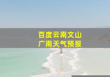 百度云南文山广南天气预报