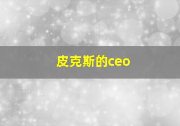 皮克斯的ceo