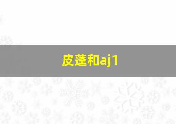 皮蓬和aj1