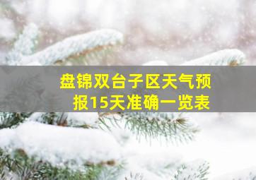 盘锦双台子区天气预报15天准确一览表