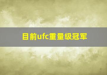 目前ufc重量级冠军