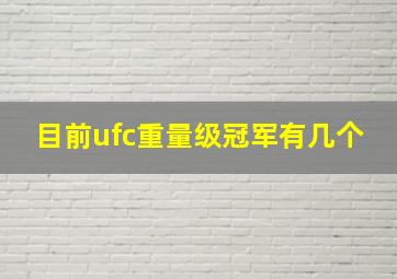 目前ufc重量级冠军有几个