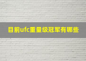 目前ufc重量级冠军有哪些