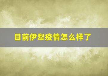 目前伊犁疫情怎么样了