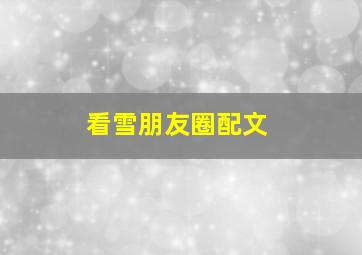 看雪朋友圈配文