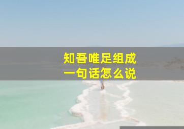 知吾唯足组成一句话怎么说