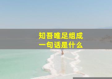 知吾唯足组成一句话是什么