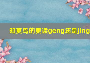 知更鸟的更读geng还是jing