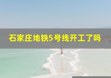 石家庄地铁5号线开工了吗