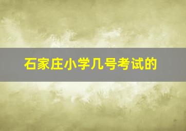 石家庄小学几号考试的