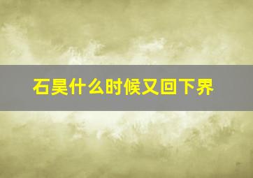 石昊什么时候又回下界