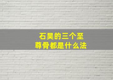 石昊的三个至尊骨都是什么法