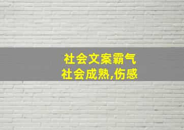 社会文案霸气社会成熟,伤感