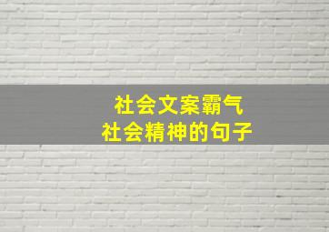 社会文案霸气社会精神的句子