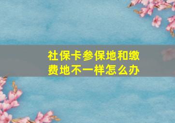 社保卡参保地和缴费地不一样怎么办