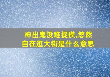 神出鬼没难捉摸,悠然自在逛大街是什么意思