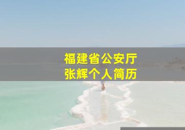 福建省公安厅张辉个人简历