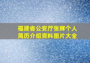 福建省公安厅张辉个人简历介绍资料图片大全