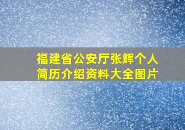 福建省公安厅张辉个人简历介绍资料大全图片