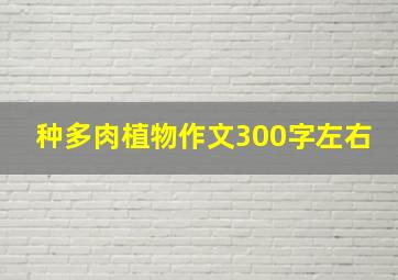 种多肉植物作文300字左右